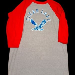VINTAGE 1980s baseball style quarter sleeve tee.